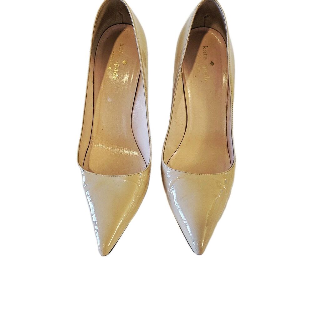 Kate Spade New York Beige Leather Pumps Slingback Heels Size 8 - Picture 5 of 7